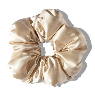 product shot of drowsy pillow scrunchie in dusty gold, one of the best mothers day gifts