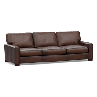 brown leather couch