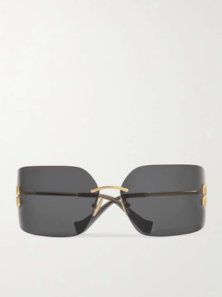 D-Frame Gold-Tone Sunglasses