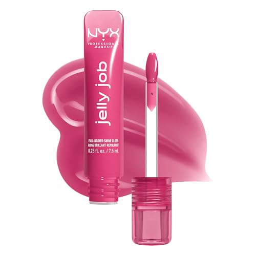 Nyx Professional Makeup Jelly Job Lip Gloss, Lip Tint Gloss With Full-Bodied, Smoothing, and Hyper-Glossy Shine - Jelly Jammin' (cool Pink)