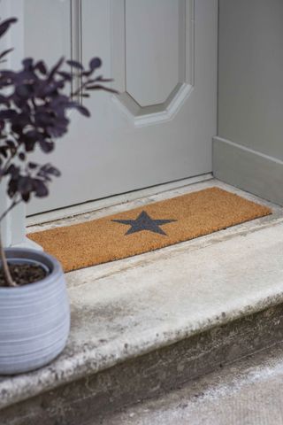 coir doormat outside a front door