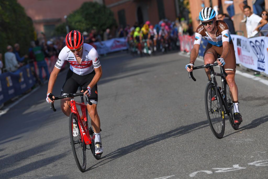 Giulio Ciccone (Trek-Segafredo) and Pierre Latour (AG2R La Mondiale) on the attack