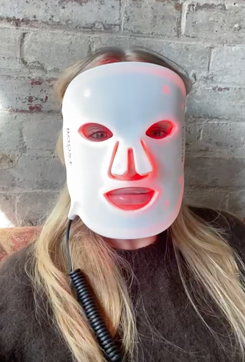 Sophie using The Light Salon LED Boost Mask