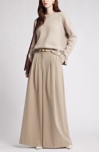 Nordstrom, Crewneck Side Slit Wool 
Cashmere Sweater