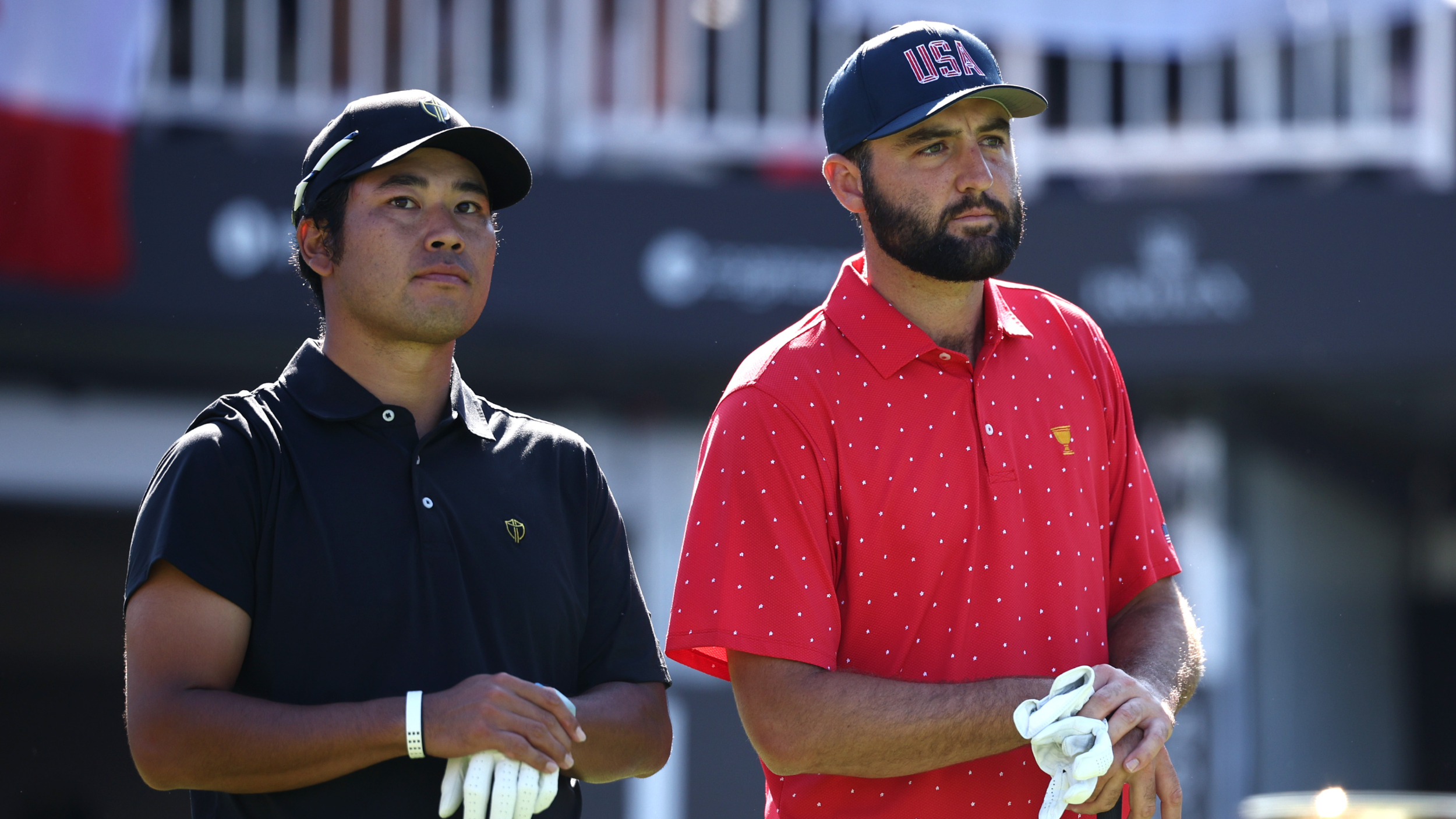 Hideki Matsuyama and Scottie Scheffler at the Presidents Cup