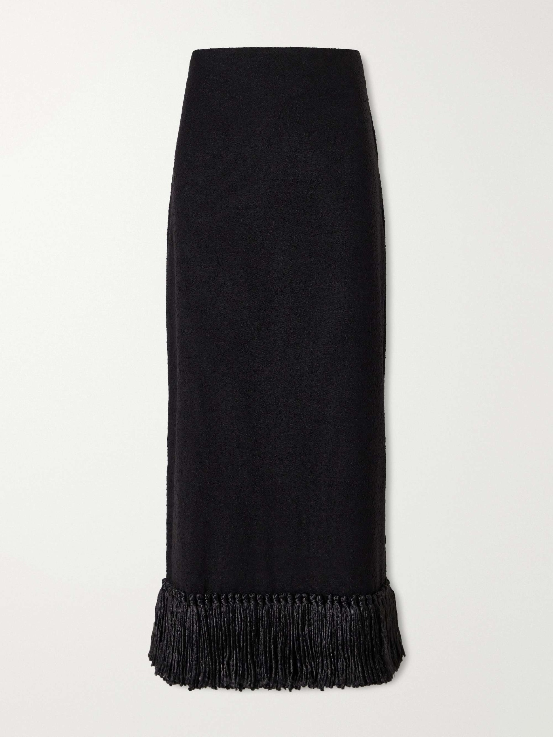 Matilde Fringe-Detail Wool-Blend Maxi Skirt