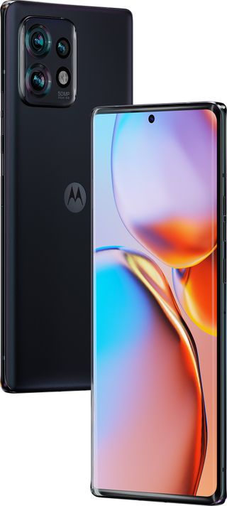 Press render of a Motorola Edge+ (2023) showing the front and back of the phone