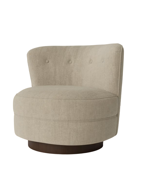 Dolan Swivel Chair - Lisburn Wheat Linen Blend / Autumn Maple 36w X 32h X 33d