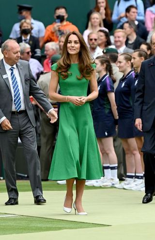 london, england july 10 catherine, duchess of cambridge attends wimbledon championships tennis tournament at all england lawn tennis and croquet club on july 10, 2021 in london, england photo by karwai tangwireimage