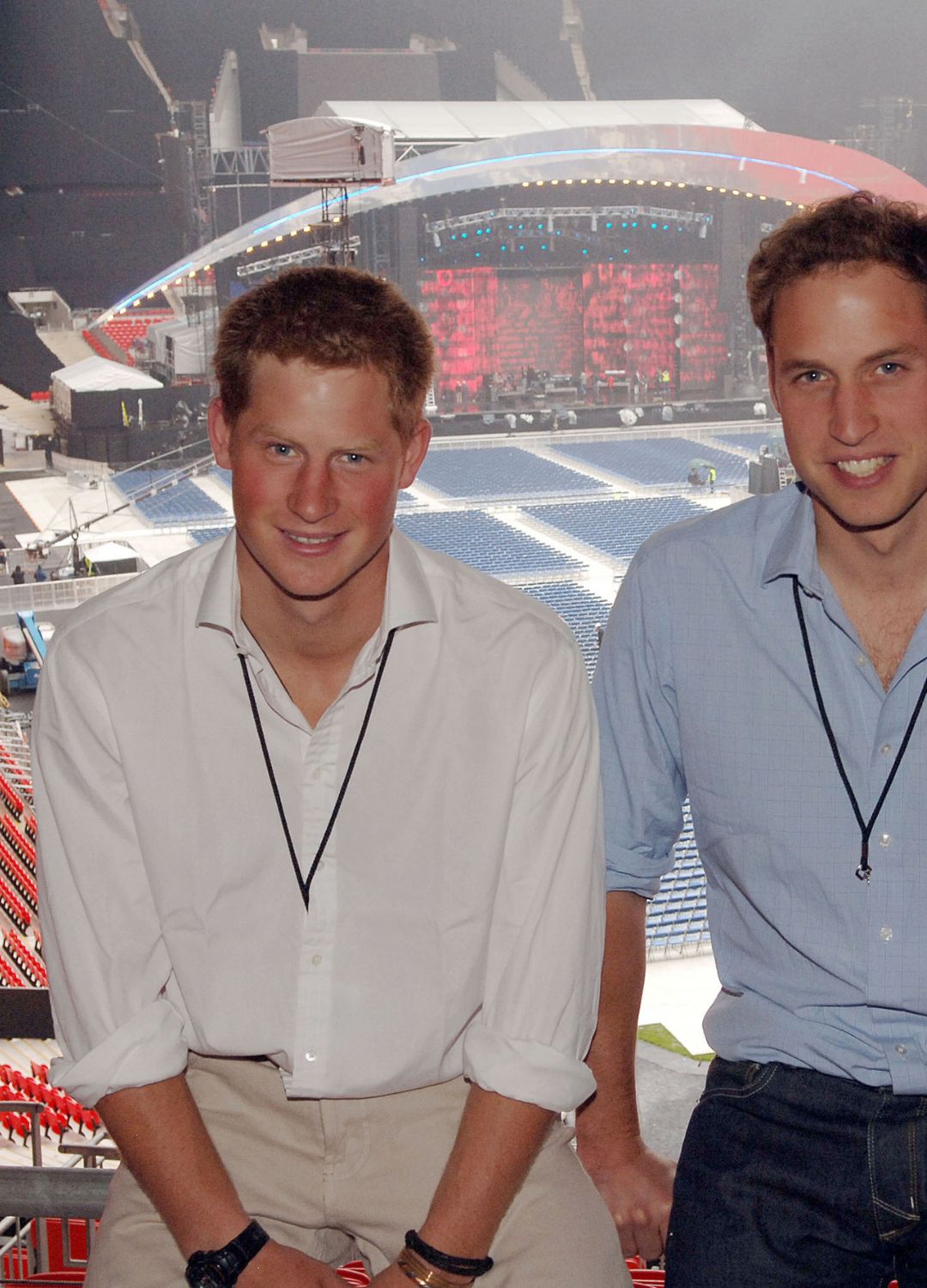 Prince Harry with Prince William at Wembley Stadium