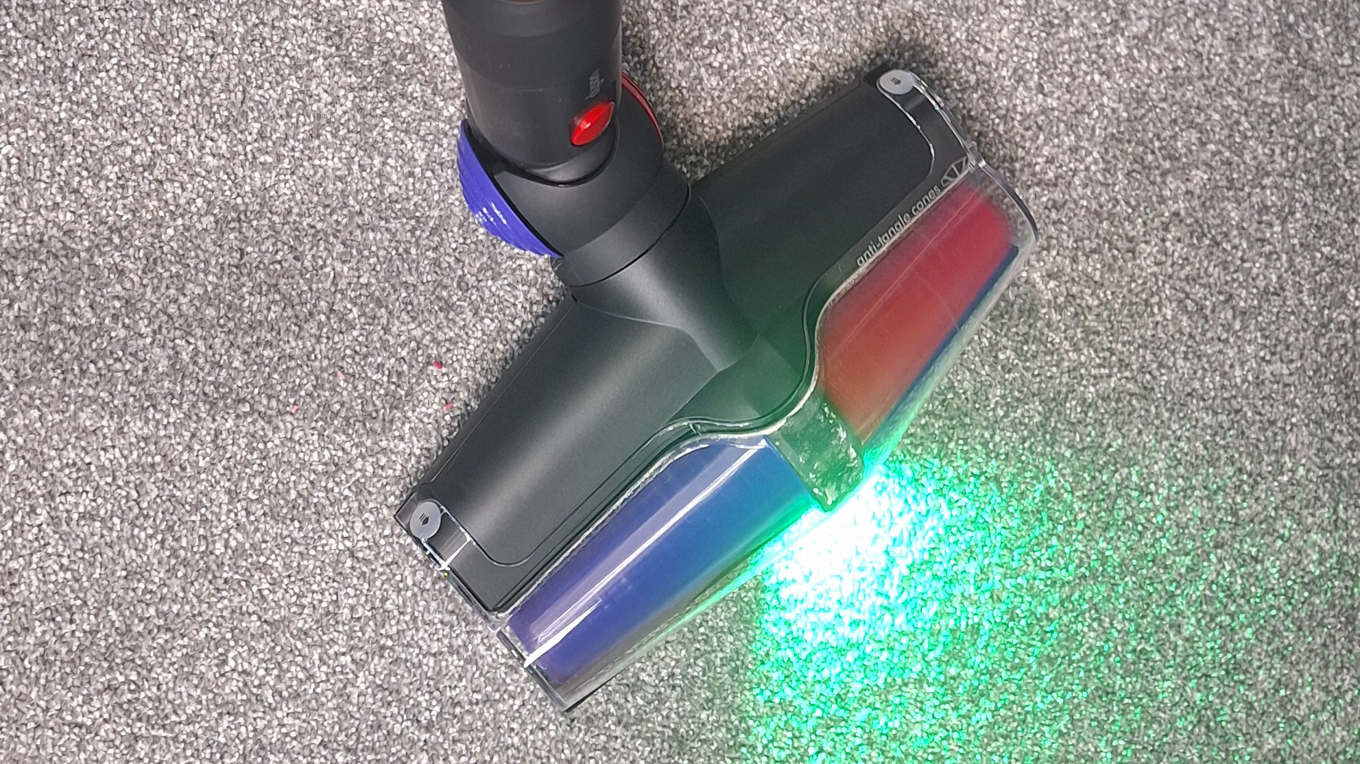 Laser headlight on Dyson V16 Piston stick vacuum
