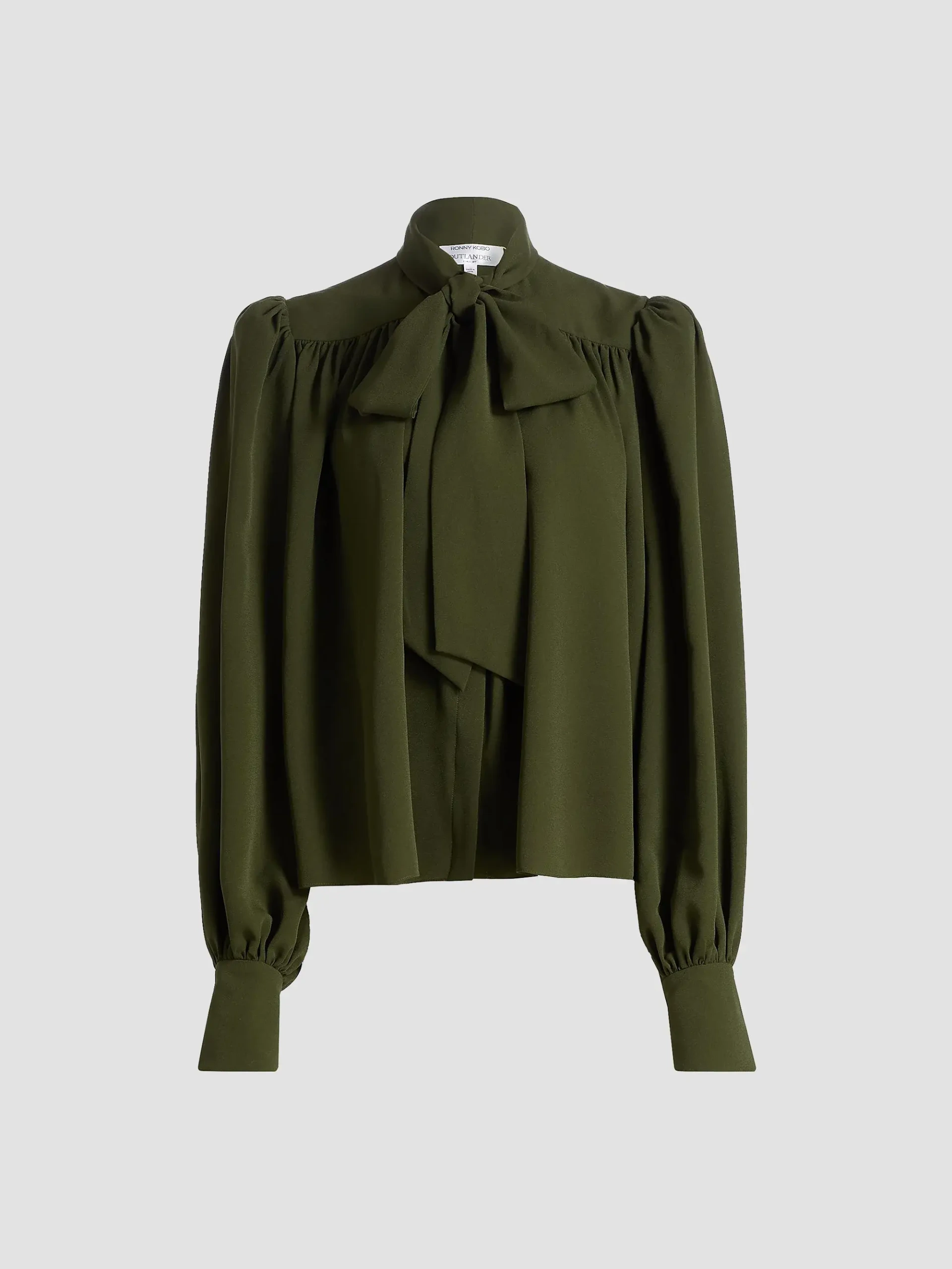 Outlander X Ronny Kobo Woolmark Crepe Tieneck Blouse