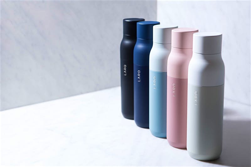 This self-cleaning water bottle battles bacteria at the touch of a button