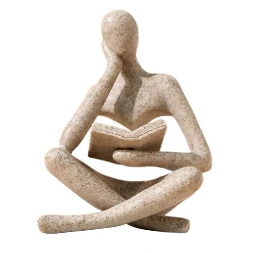 Bookshelf Decor Thinker Statue