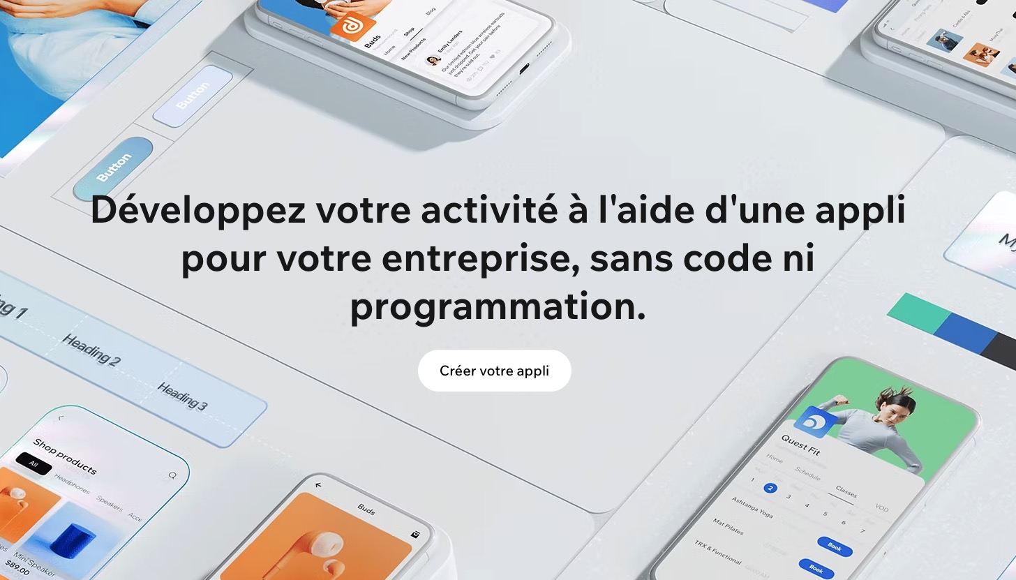 page d&#039;accueil france de Wix app builder