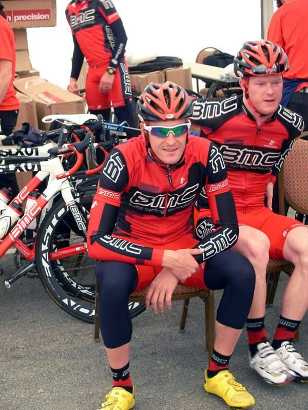 Marcus Burghardt's Mavic shoes clash with the BMC red.