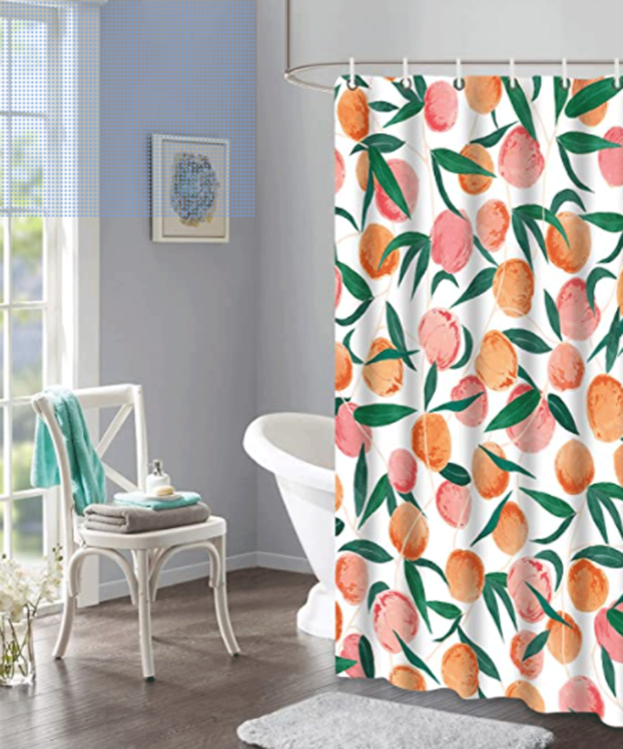 amazon peach shower curtain