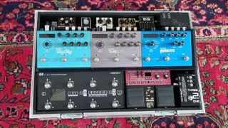 Kevin Armstrong's pedalboard in 2023
