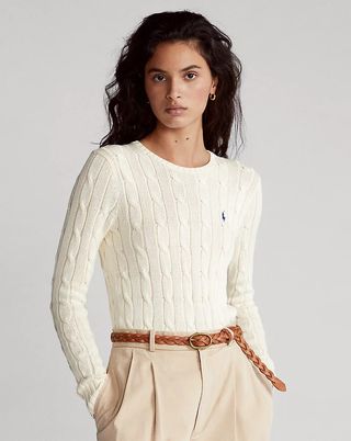 Polo Ralph Lauren, Cable Knit Cotton Crewneck Sweater