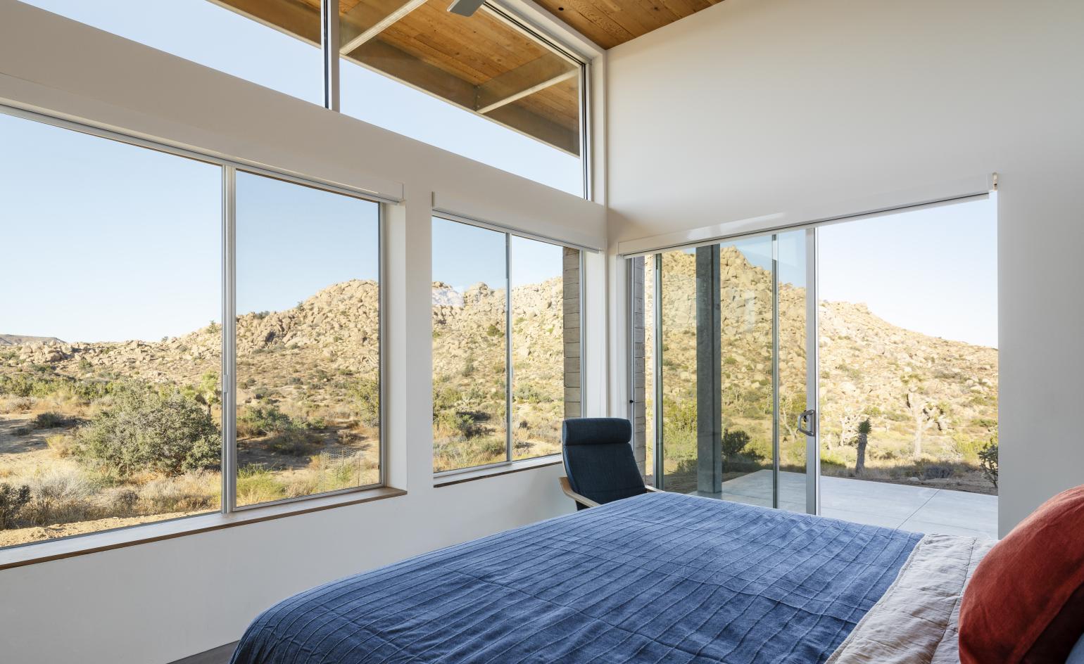 bedroom looking out towards the nature