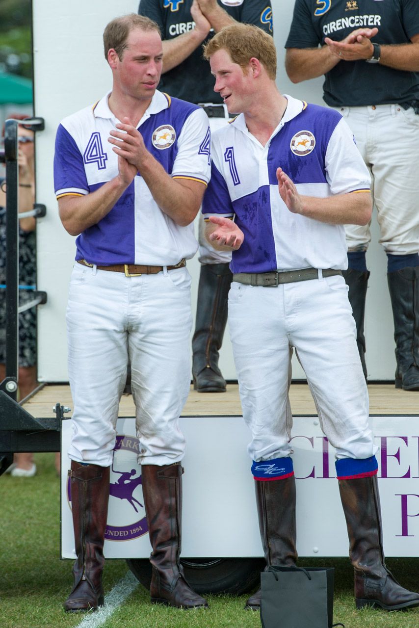 Prince William and Prince Harry play polo as Kate Middleton awaits her due date