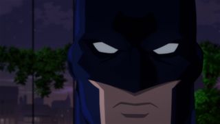 Close-up look at Batman in animated series, Batman Hush