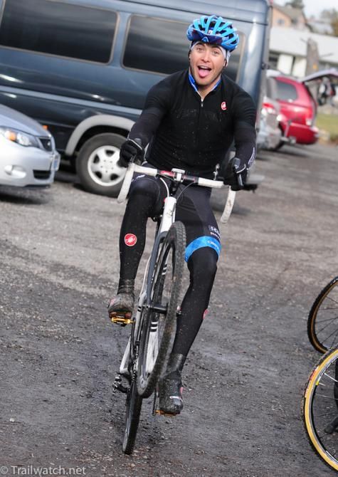 Danny Summerhill (Chipotle Development Team) had a different warmup routine than most racers