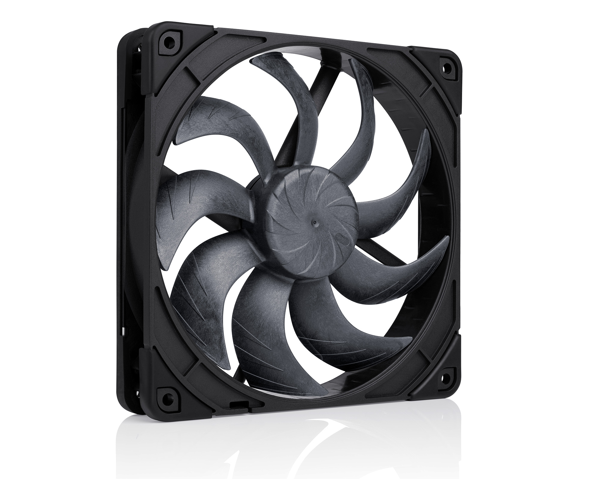 The Noctua NF-A14x25 chromax black 140mm square frame fan