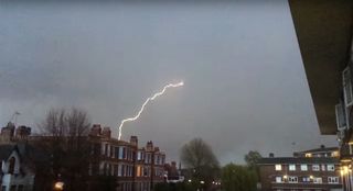Lightning strikes plane