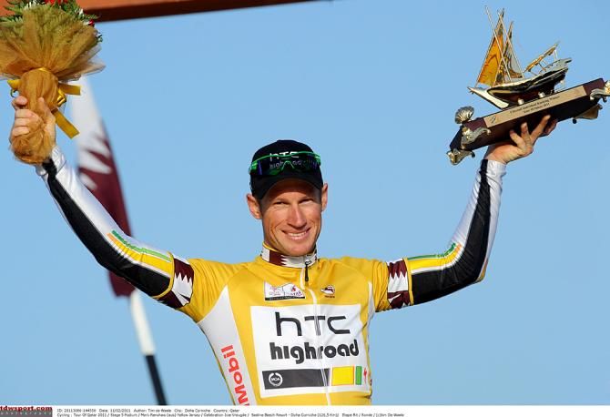 Mark Renshaw with the trophy in the 2011 Tour of Qatar