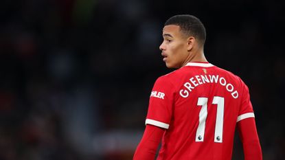 The back of Mason Greenwood's shirt during the Premier League football match between Manchester United and Crystal Palace in December 2021 