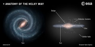 An artist's impression of our Milky Way galaxy, which is home to several hundred billion stars.