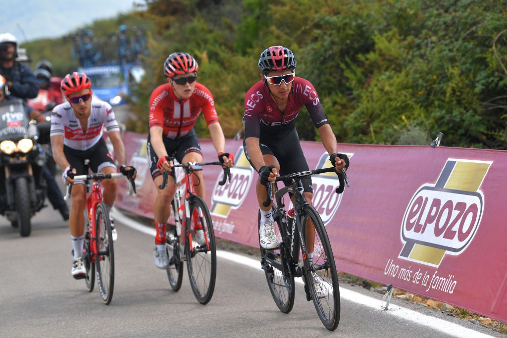 Sebastian Henao leads the remnants of the break