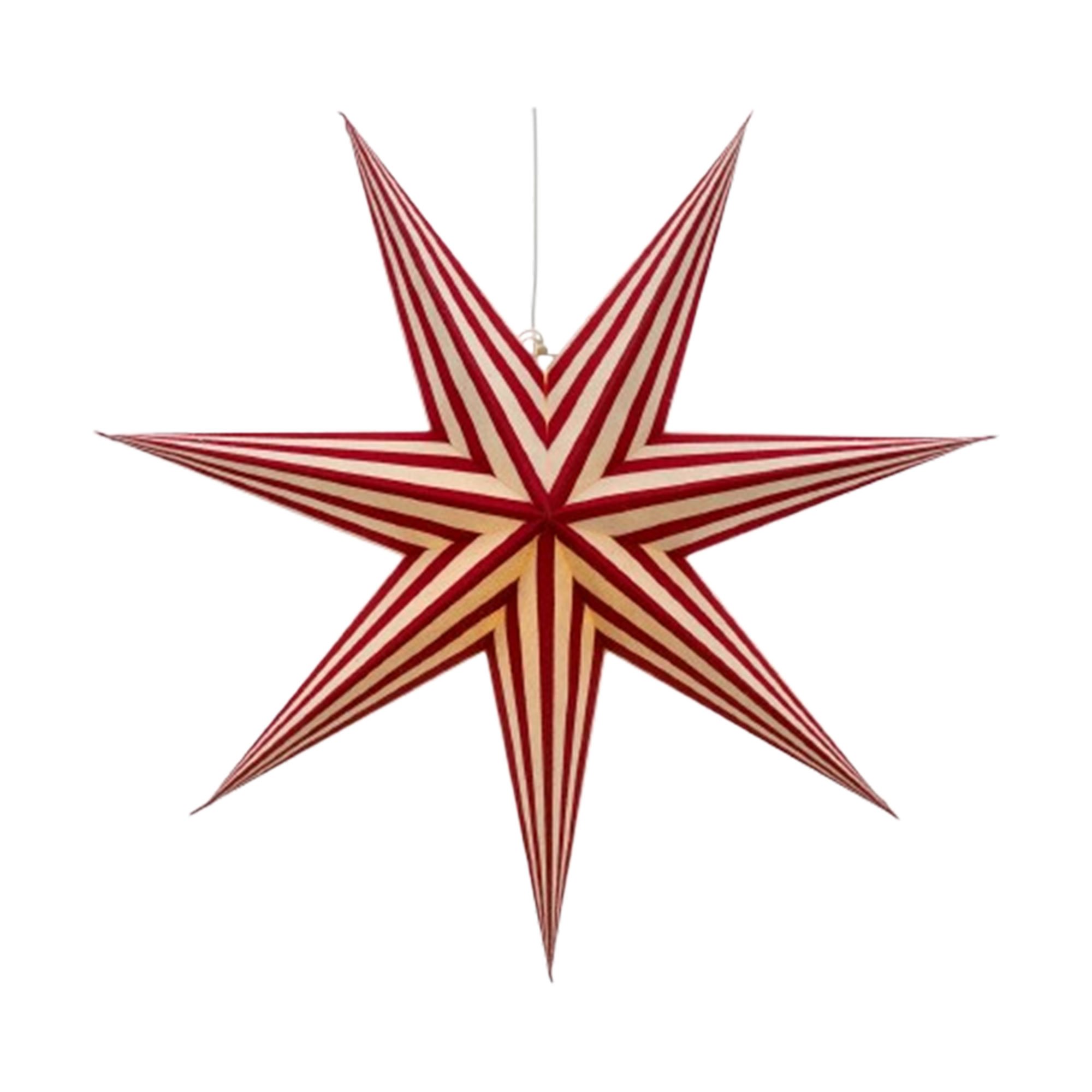 Scandi Living, Bare Advent Star White-Red Stripes, 80 Cm