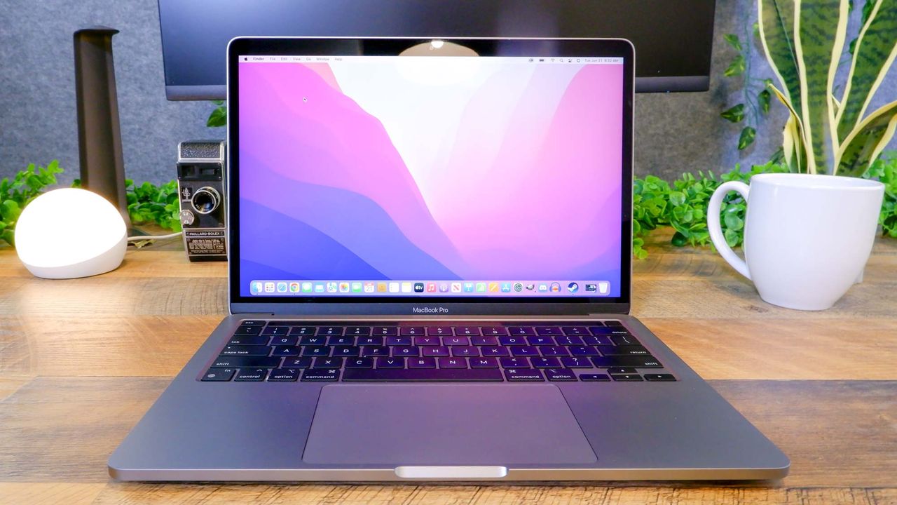 MacBook Pro 13-inch (M2, 2022) sitting on a desk &mdash;MacBook Pro 13-inch (M2, 2022) review