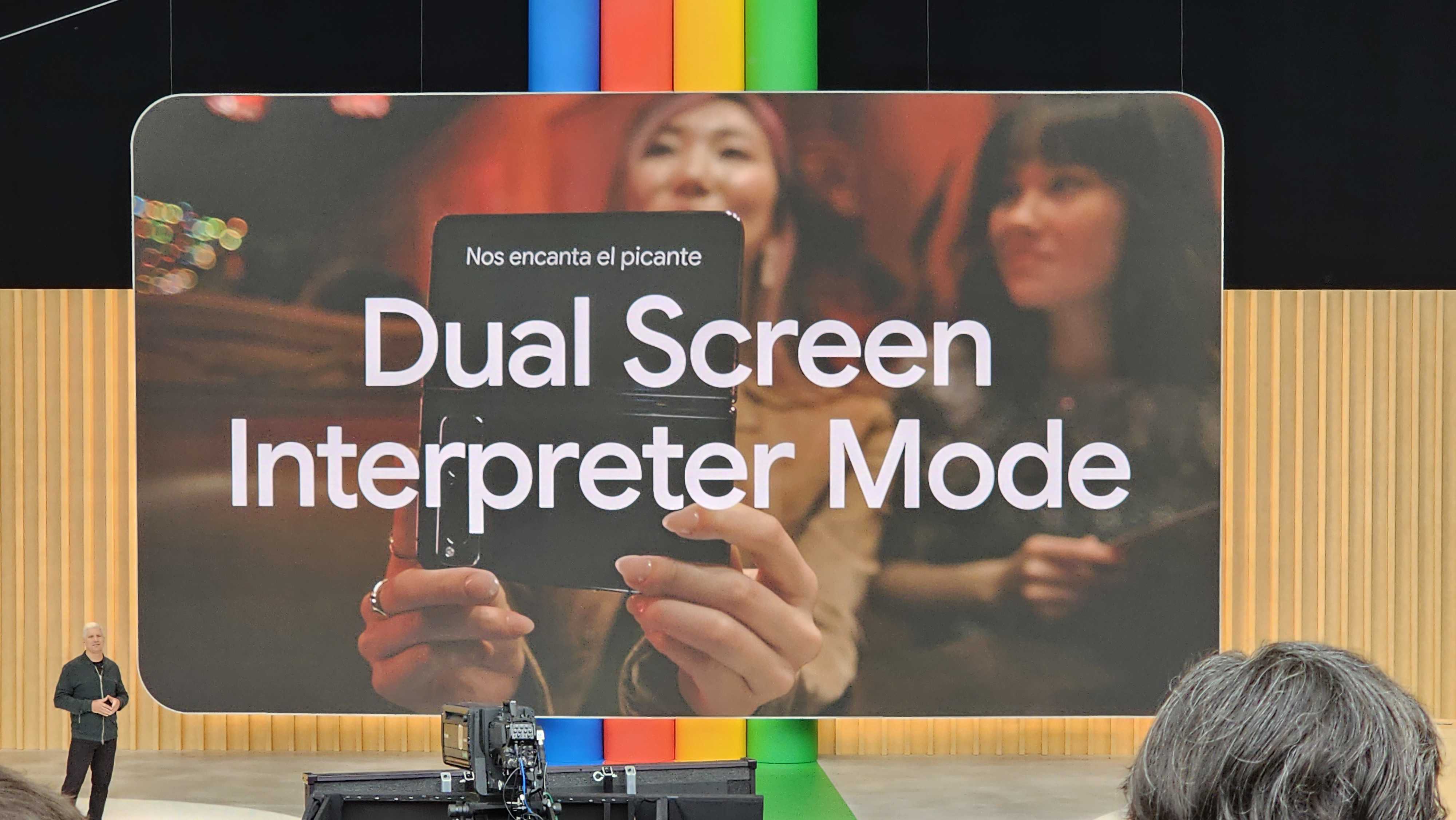 Google Pixel Fold slide with interpreter mode
