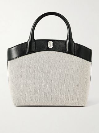 Tondo Small Leather-Trimmed Canvas Tote