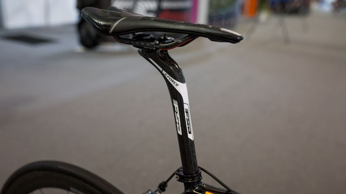 Sanchez runs an FSA K-Force seatpost with 32mm of setback