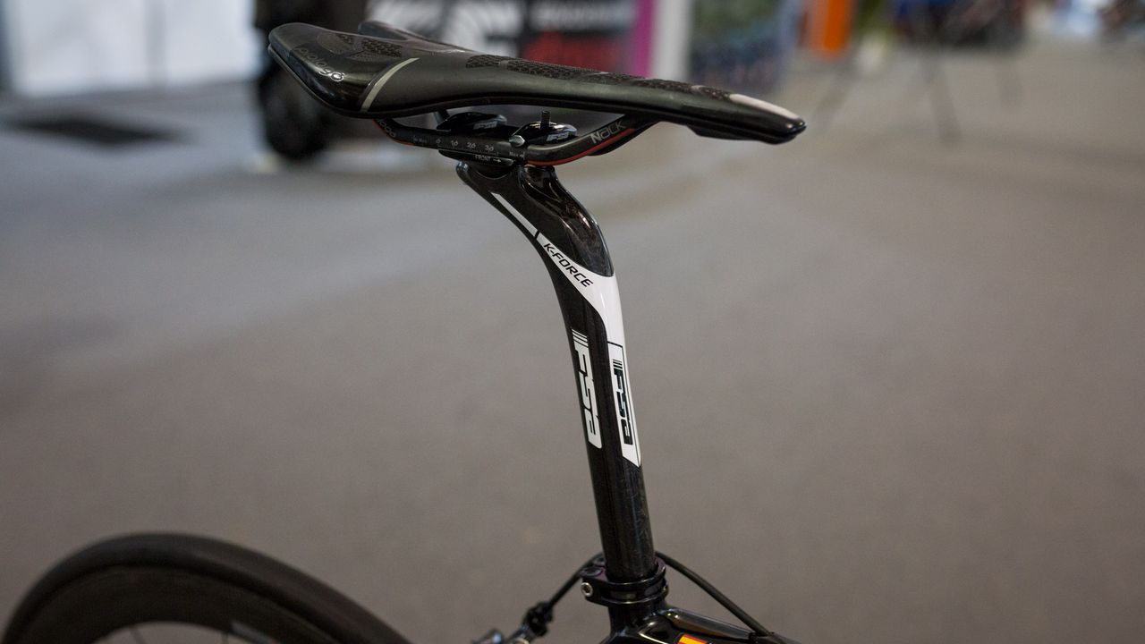 Sanchez runs an FSA K-Force seatpost with 32mm of setback