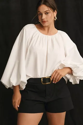 Mare Mare Long-Sleeve Crew-Neck Blouse