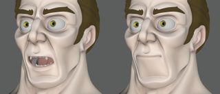 face in Maya with lips stuck together/not