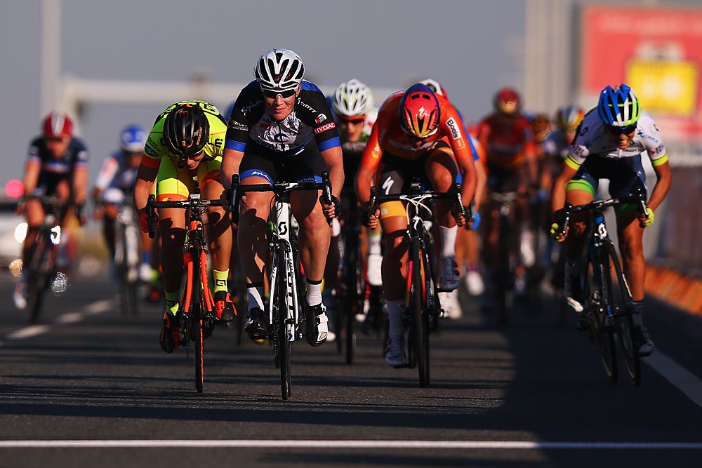 Ladies Tour of Qatar stage 1, Kirsten Wild (Hitec Products) takes the bunch sprint