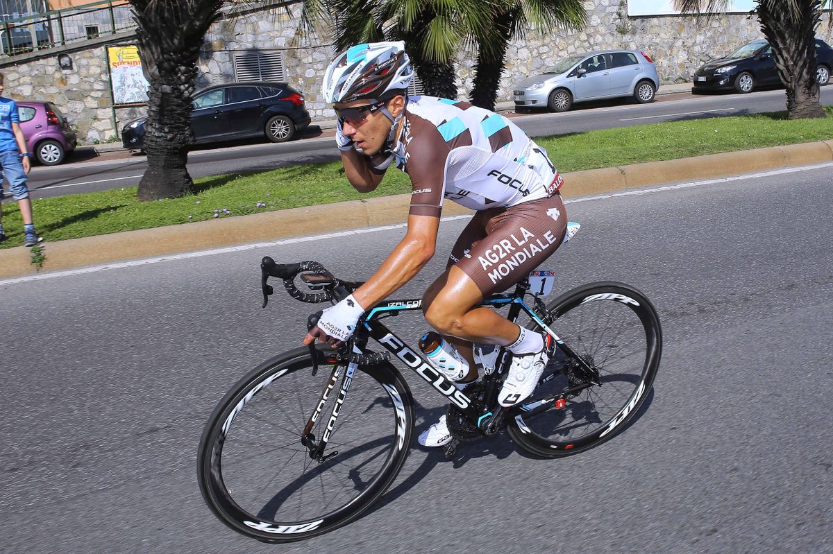 Domenico Pozzovivo (AG2R La Mondiale) was caught up in a crash and lost time on stage 2