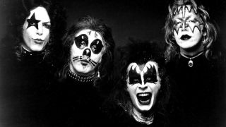 Kiss pose for a portrait for the cover of their self-titled debut album