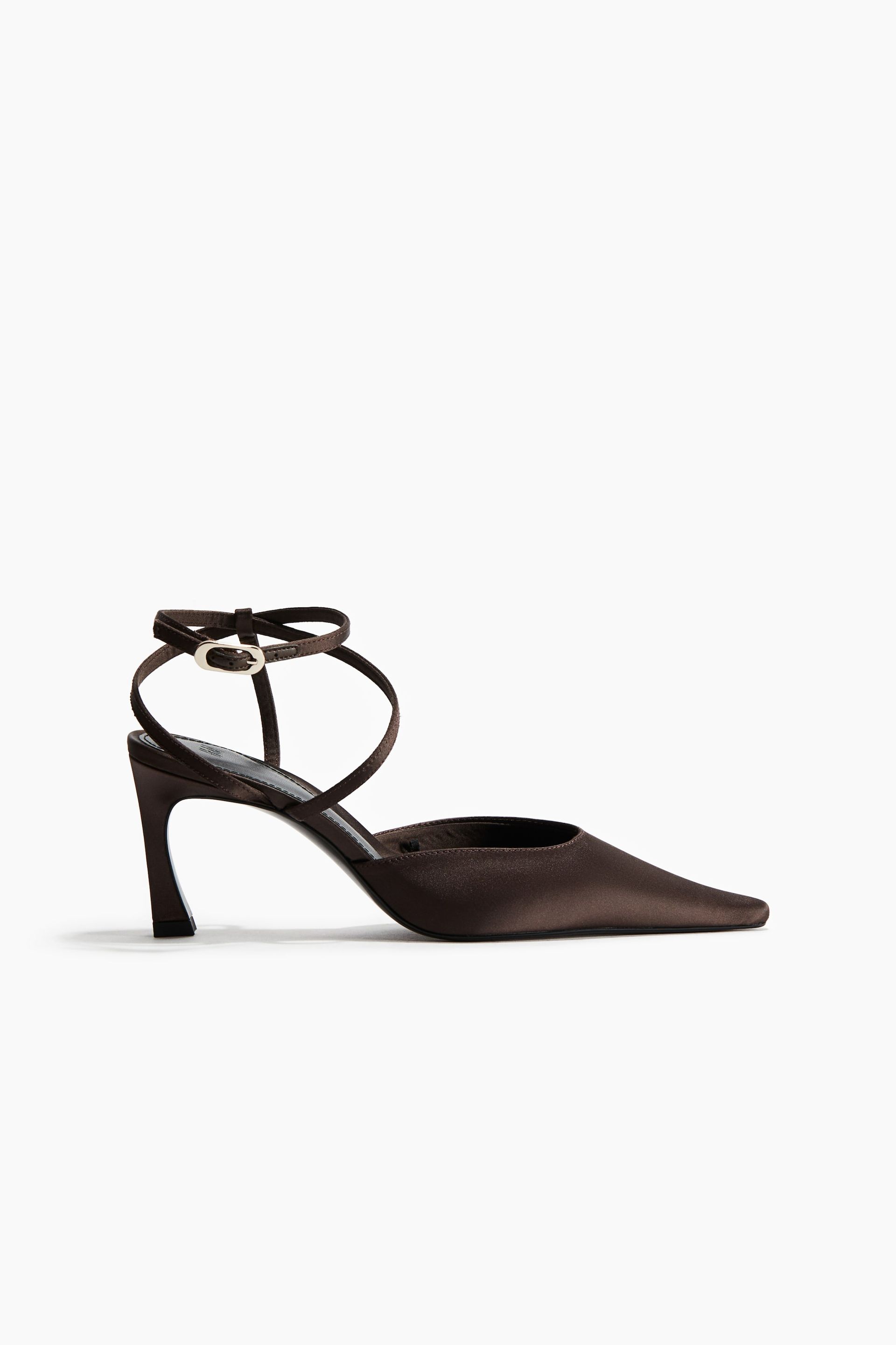 Pointed Satin Pumps - Black