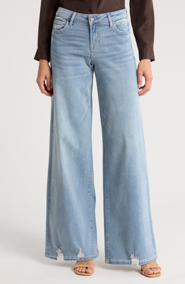 Chewed Hem Super Wide Leg Jeans