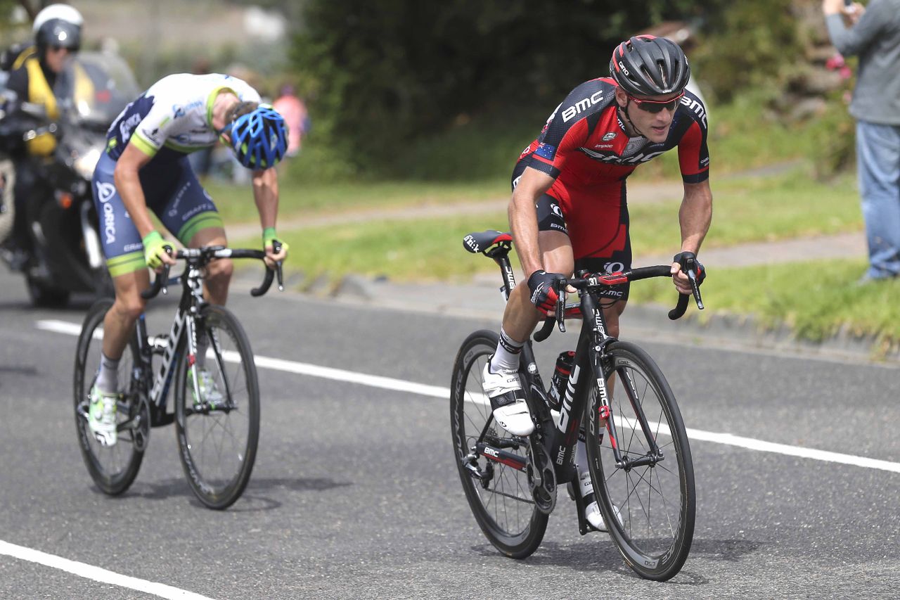 Danilo Wyss (BMC) leads Simon Clarke (Orica-GreenEdge)