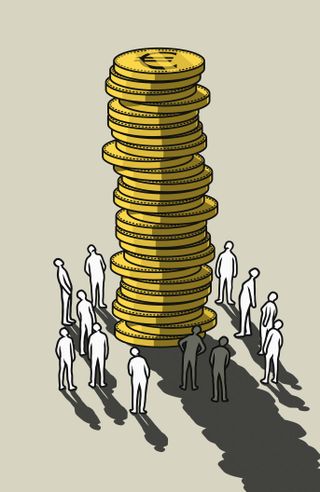 Stacked Coins with People