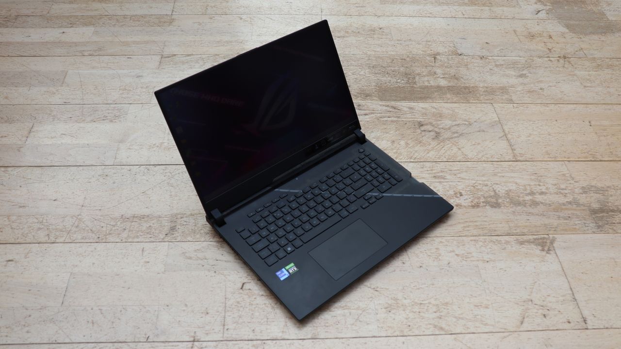 A photograph of the ASUS ROG Strix Scar 17