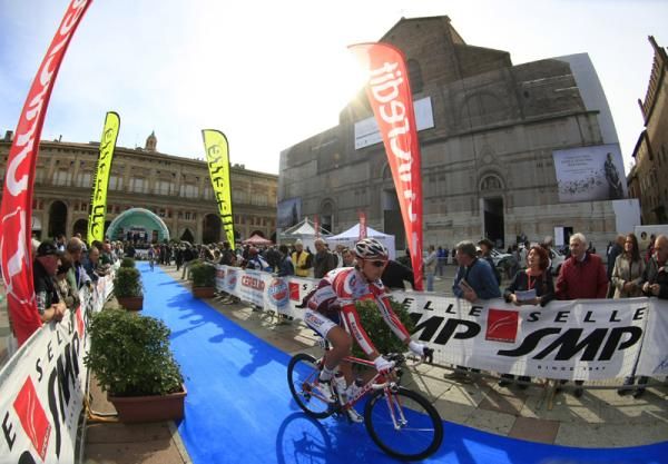 The riders set off from the start